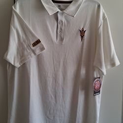 NEW ASU AZ STATE SUN DEVIL LARGE WHITE COLOSSEUM COLLARED POLO SHIRT