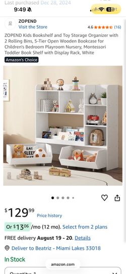 White Kids Toy and Book Storage Organizer Storage