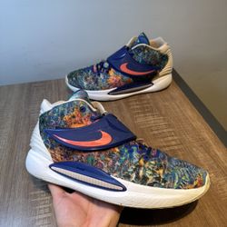 Nike KD 14 Psychedelic Basketball Shoes Royal Blue White Mens Size 13