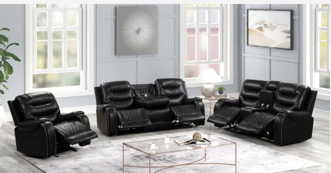 Ashley Black Oversized 3-Piece Reclining Living Room Set ( sectional couch sofa loveseat options