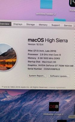 Late 2013 iMac great condition