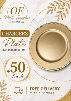 Gold Beaded Rim Charger Plates