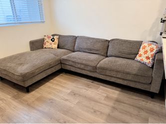 GRAY “L” SHAPED COUCH