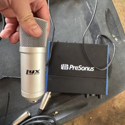 Lyx Pro Microphone W/ PreSonus Sound Mixer, Mic Stand, Desktop Stand & Pop Filter