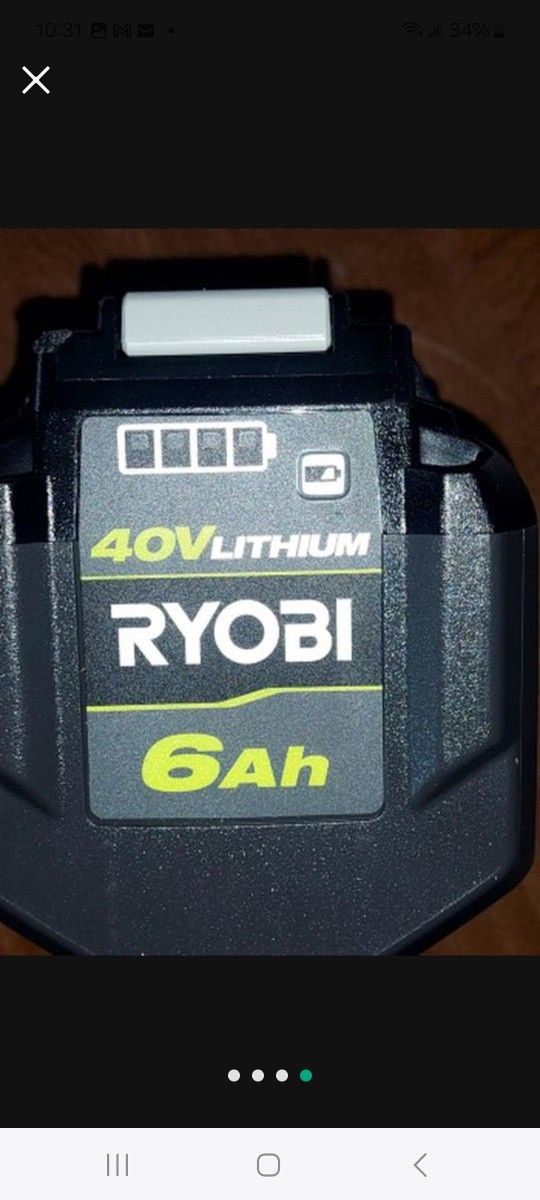 RYOBI ONE 6ah 40v Battery