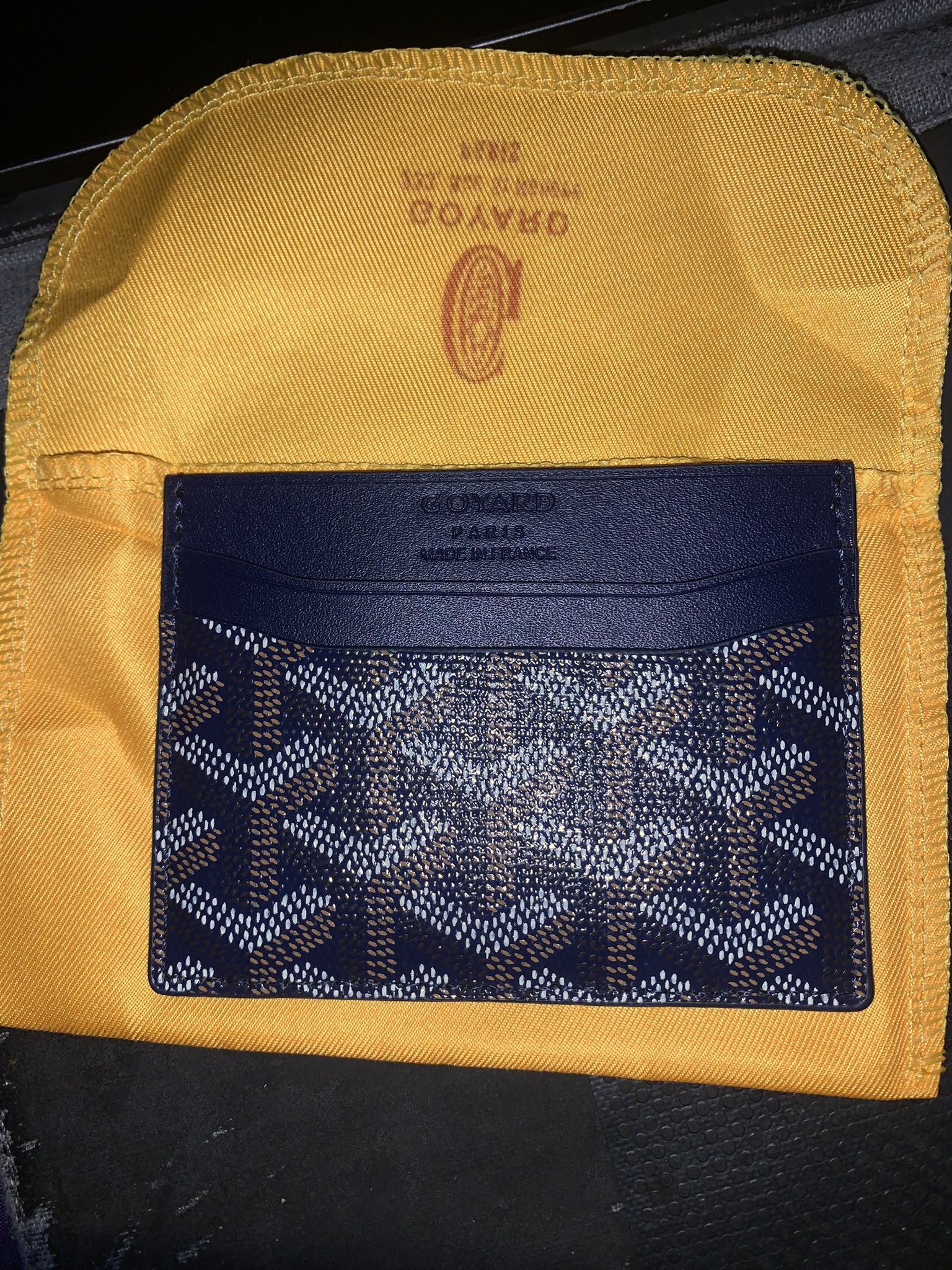 NEW NAVY BLUE GOYARD CARD HOLDER WITH DUSTBAG