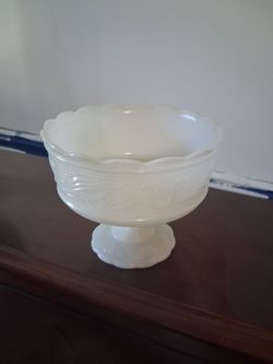Milk Glass Footed Compote Bowl
