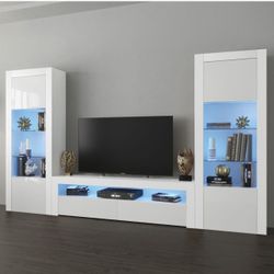 LED white TV Stand