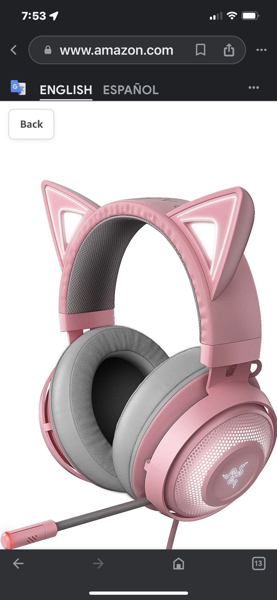 Razer Kraken Kitty RGB USB Gaming Headset