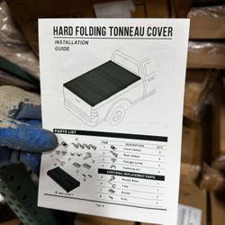 Hard Folding Truck Bed Tonneau Cover Compatible with Toyota Tacoma 2016-2025 5 ft Short Box w/or w/o Deck Rail System, Tri Fold Style