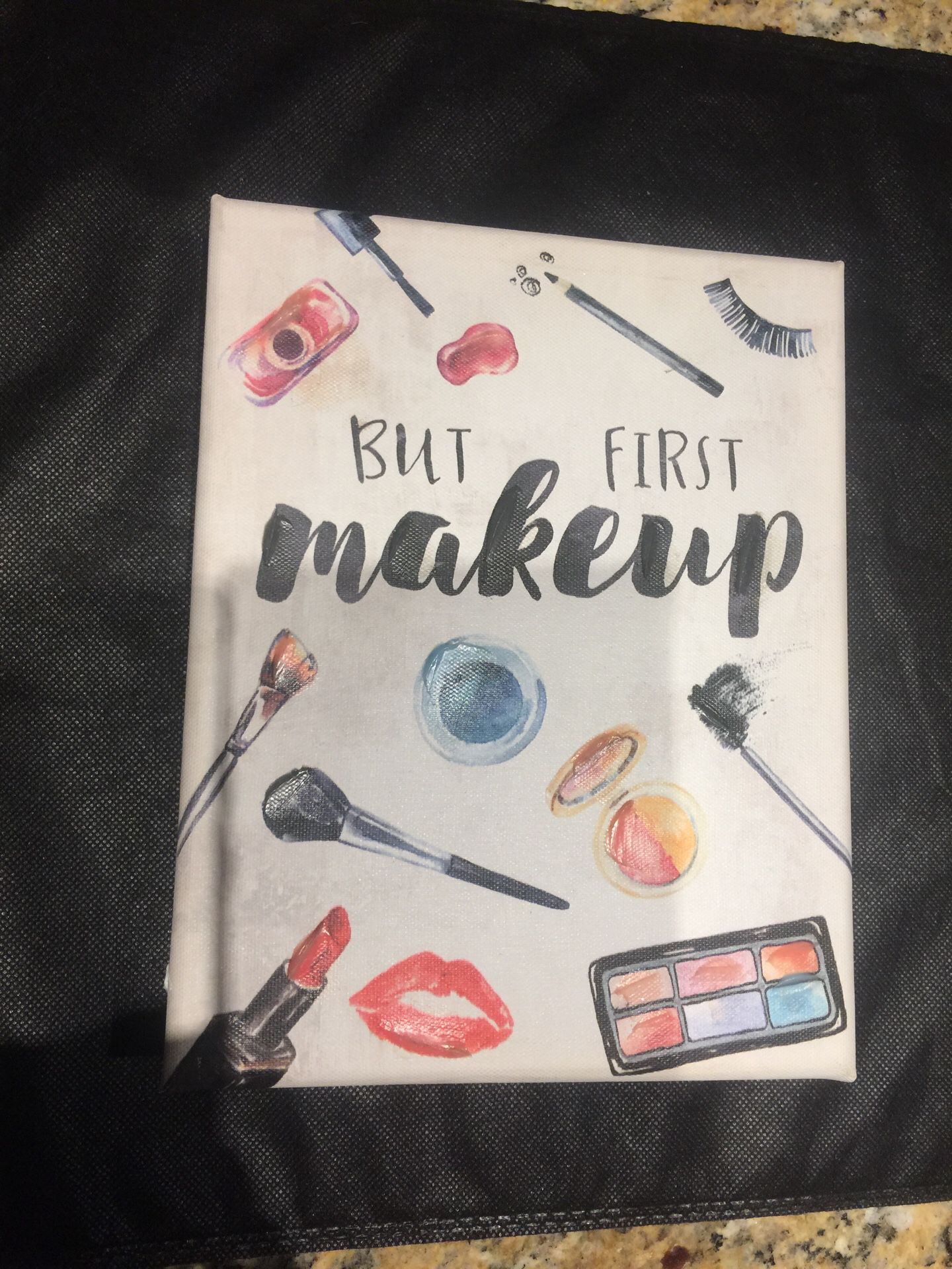 Makeup Canvas Decor with Makeup Bag!! 💄