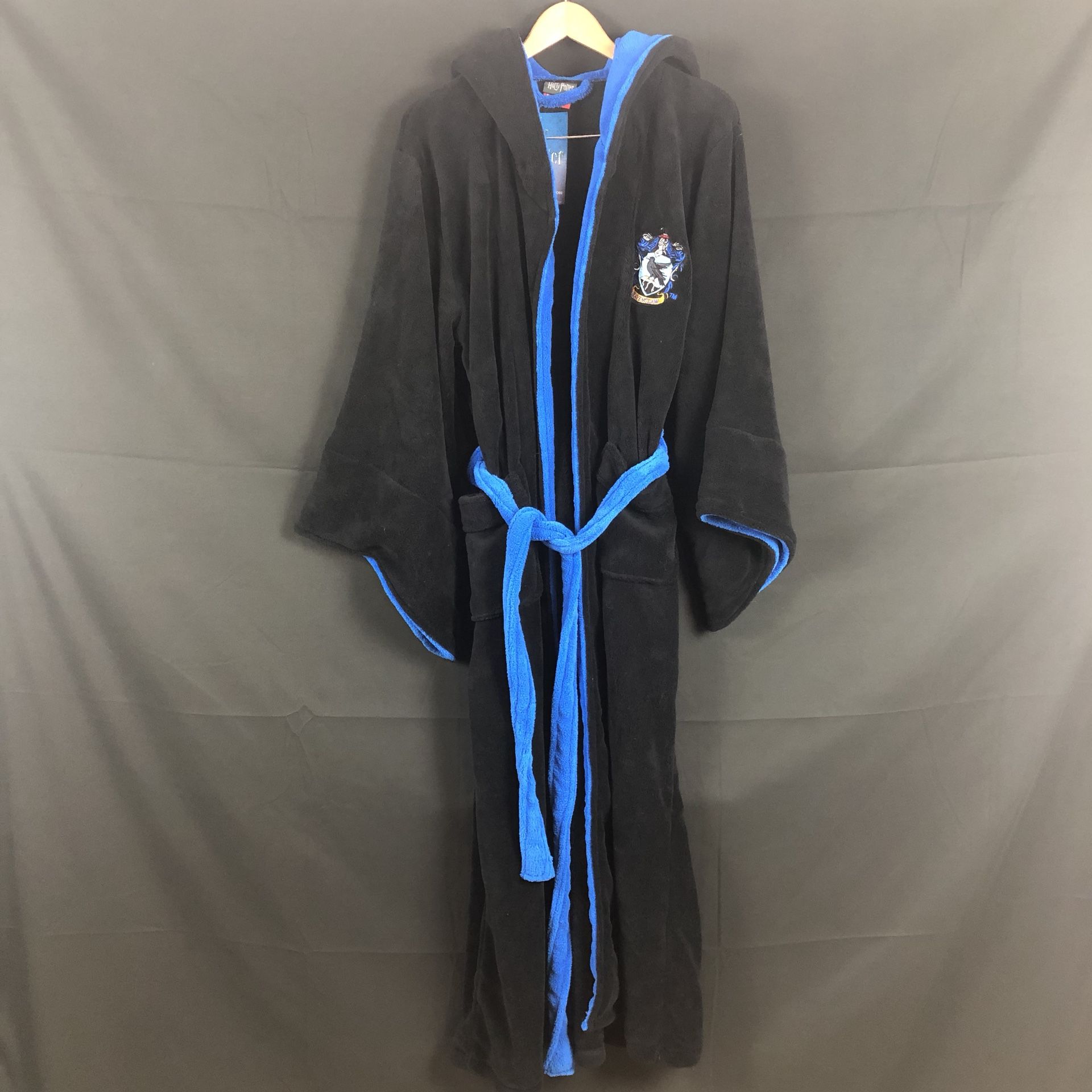 Harry Potter Bathrobe Ravenclaw Robe Dressing Gown Black One Size Fit All NEW