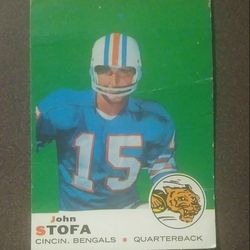 1969 Topps John Stofa Cincinnati Bengals #48 Football Card Rookie RC Vintage Collectible Sports NFL