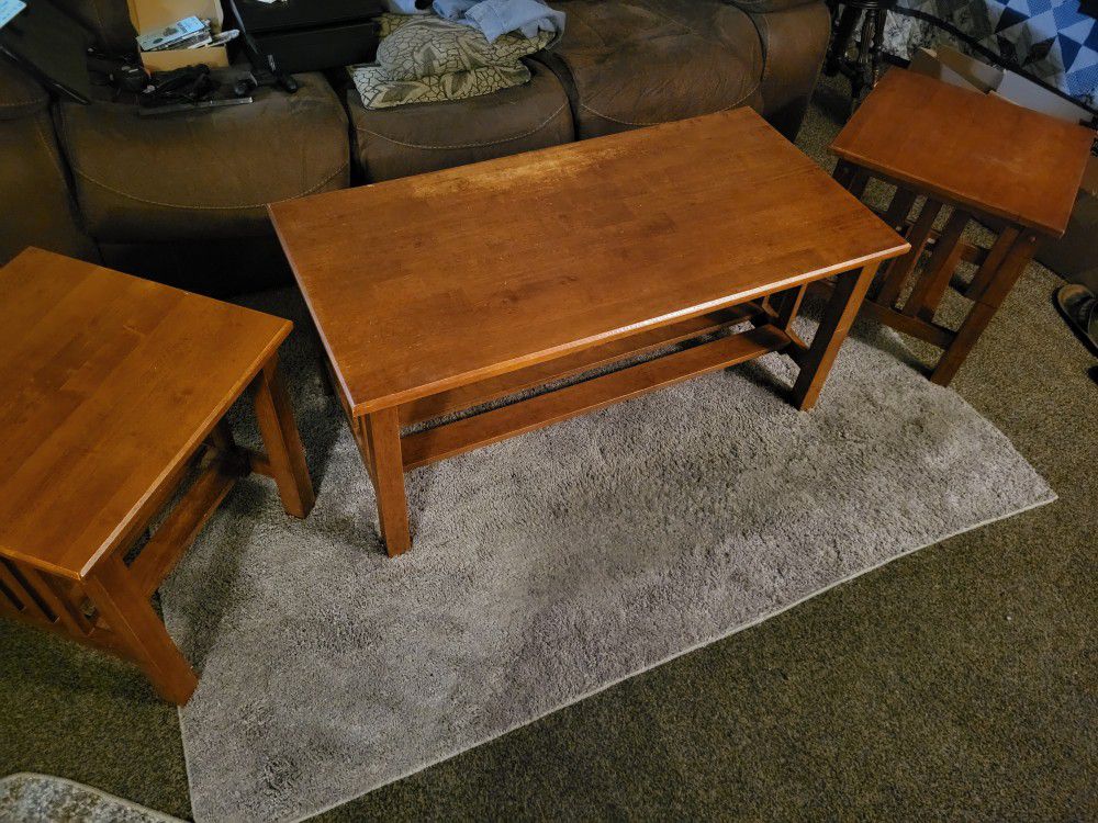Coffee Table And 2 End Tables