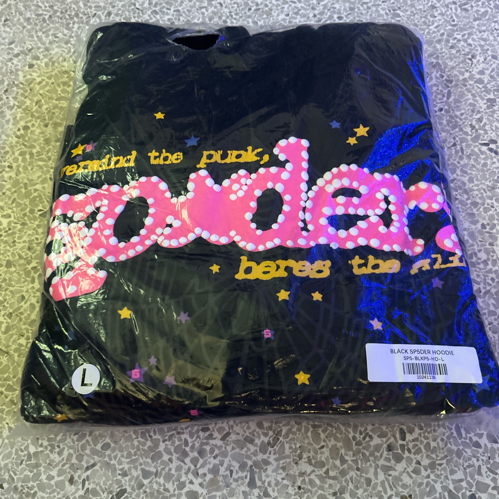 BLACK AND PINK SP5DER HOODIE BRAND NEW NEVER WORN SIZE LARGE