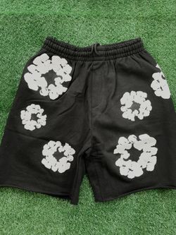 Black Denim Tear Shorts