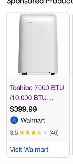 Portable Toshiba Air Conditioner and portable AC window kit with hose