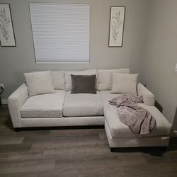 Couch w/Chaise Beige/Stone (Custom)