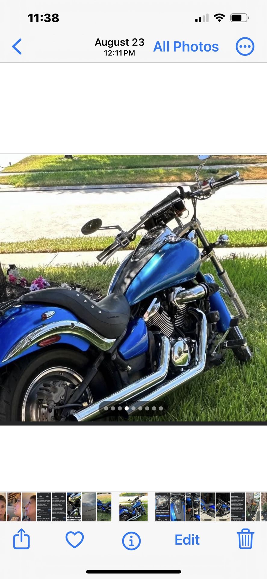 Kawasaki Vulcan Blue 2007 Motorcycle