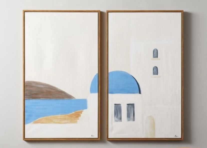 CB2 Cerulean Paintings (Santorini Greece)