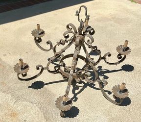 Antique silver and patina Chandelier