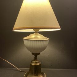 Brass And white Glass lamp