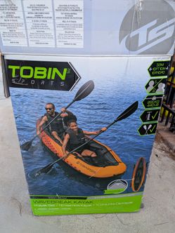 Tobin Sports Wavebreak Inflatable 2-Person Kayak - Like New Complete Set