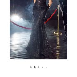 black lace prom dress 