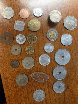 Various vintage foreign coins