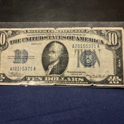 Blue Silver Note $10 Bill Series Of 1934