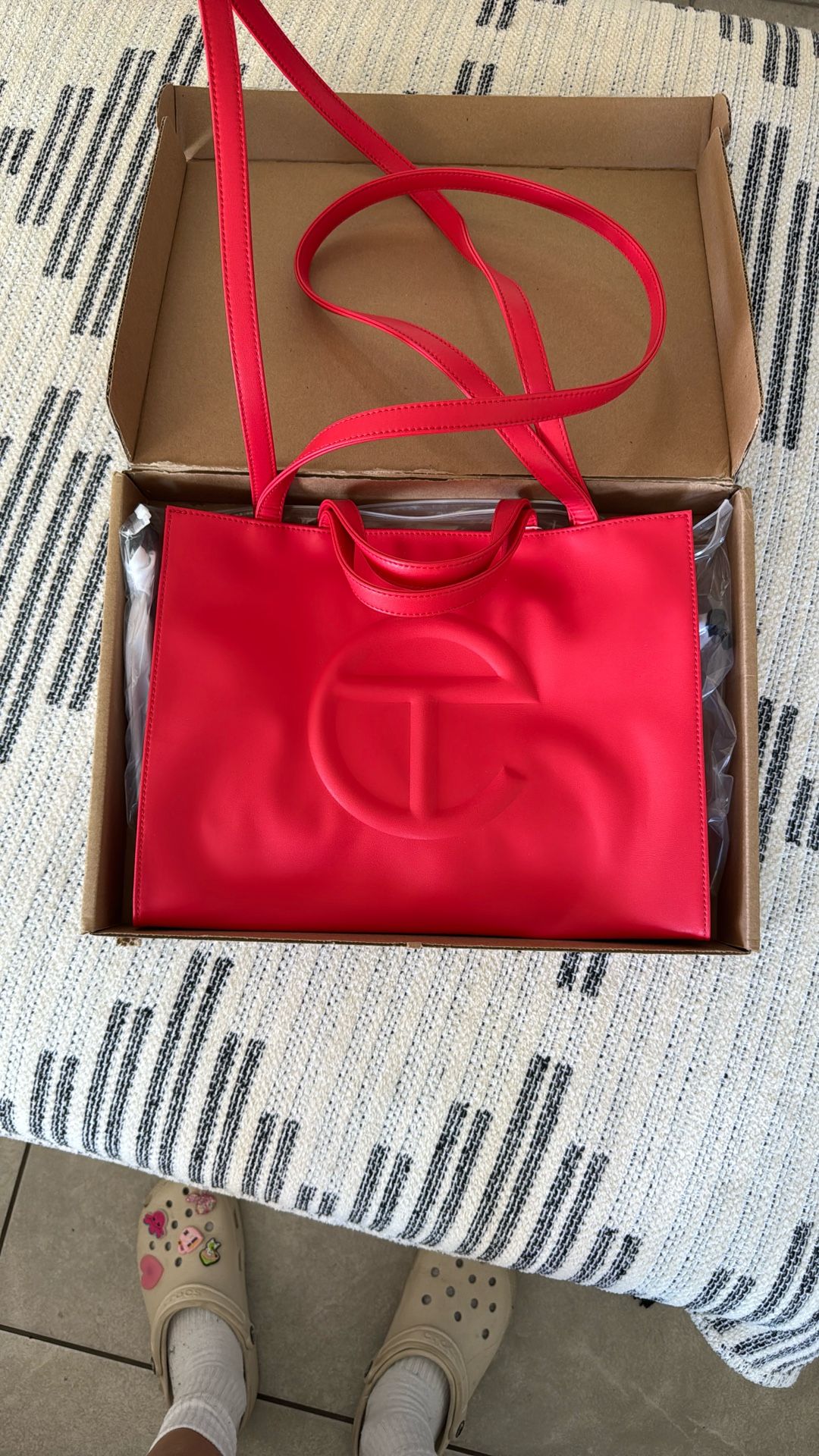 Telfar Red Medium “Shopping” Bag