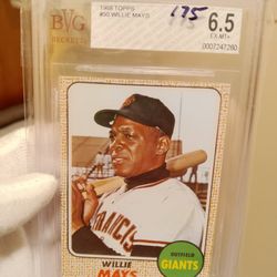 TOPPS 1968 Willie Mays BVG 6.5