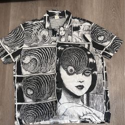 Junji Ito Horror Manga Button-Up Shirt