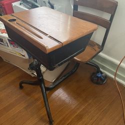 1950’s Antique Kids School Desk.  $120 O.B.O/  Negotiable