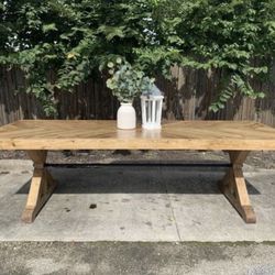Custom Dining Table Farmhouse Country French Modern Rustic Solid Wood Set Restoration Hardware Insp Bench Hand Built Round Oval Counter Breakfast  