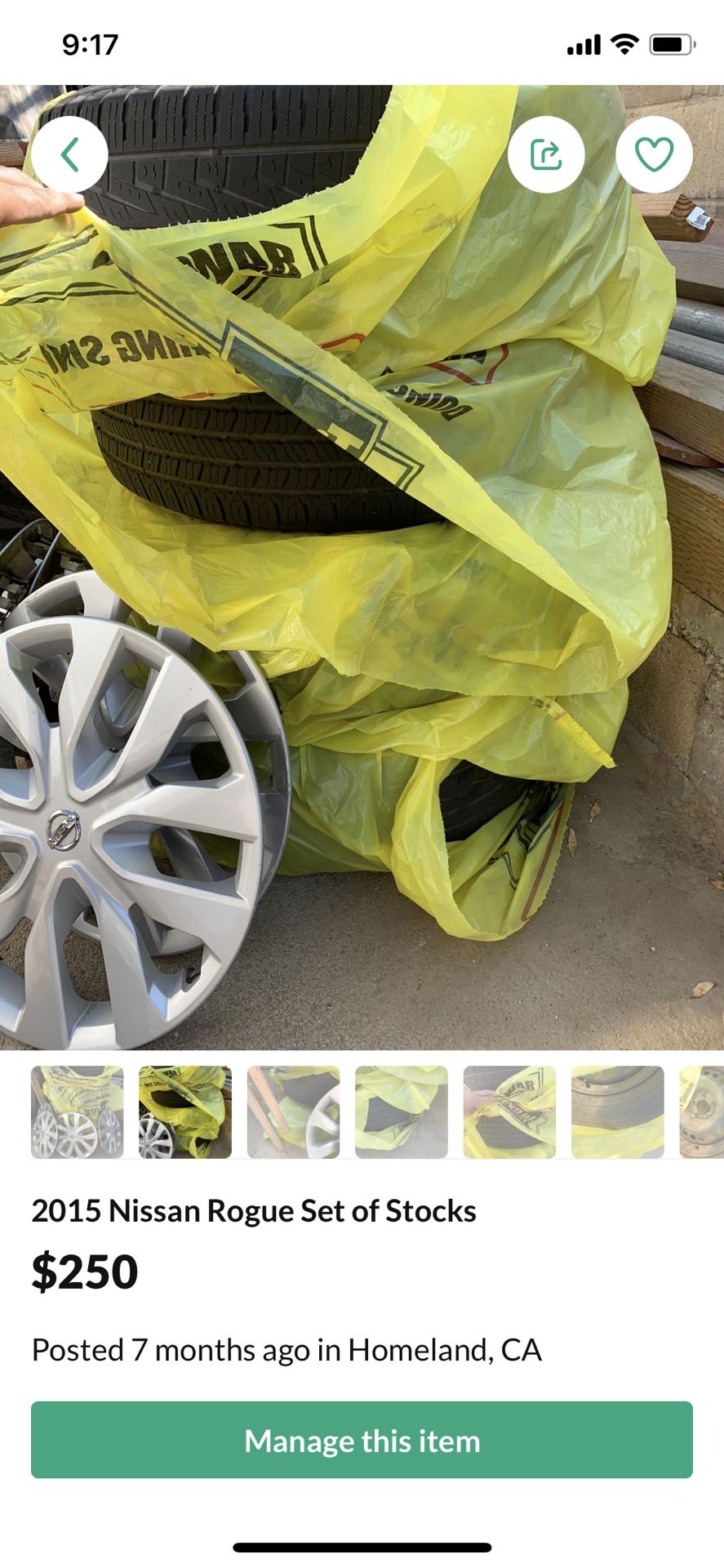 2015 Nissan Stock wheels and tires
