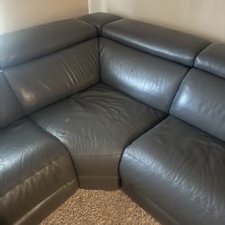 Nevio 6-pc Leather Sectional Sofa with Chaise, 2 Power Recliners and Articulating Headrests