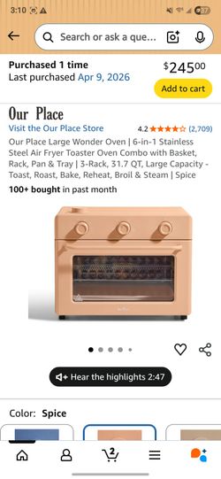 Brand New Our Place Air Fryer Large