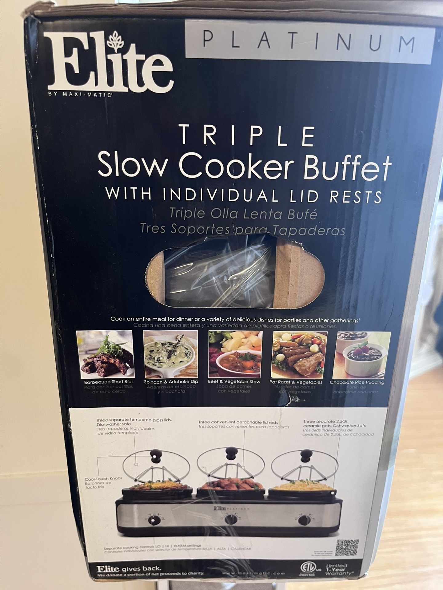 Elite Triple Slow Cooker Buffet