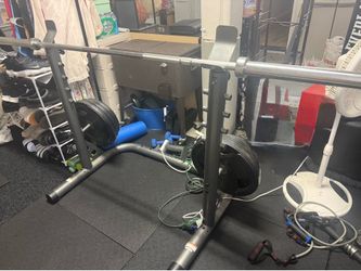 WEIDER weight rack with bar and weights