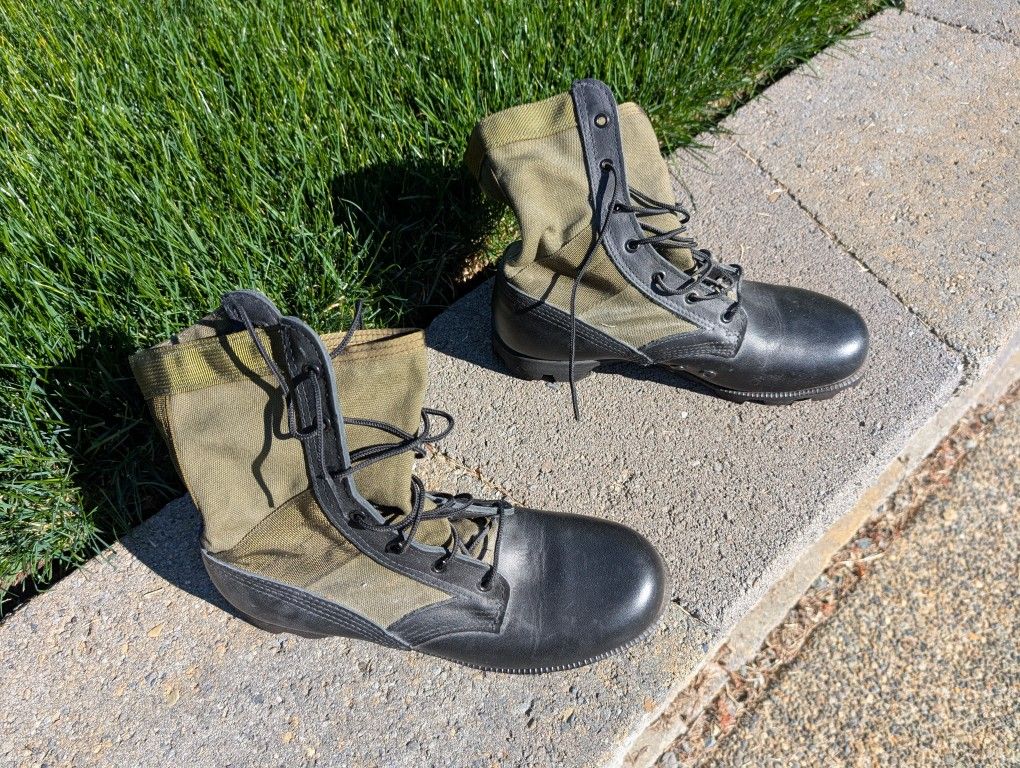 GI Style Jungle Boots, Vietnam Era - Size 7 1/2 M