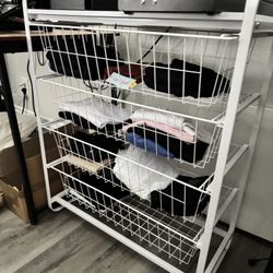 4 Drawer Shelf Cabinet White