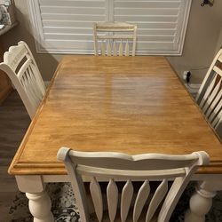 Ashley Dining Table With 6 Chairs 60” X 42” Plus 18” Leaf