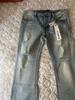 purple jeans burrberry shoes