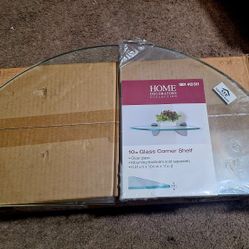 (2)Home Decorators Collection
Legacy 9.75 in. L x 9.75 in. W Clear Glass Corner Shelf