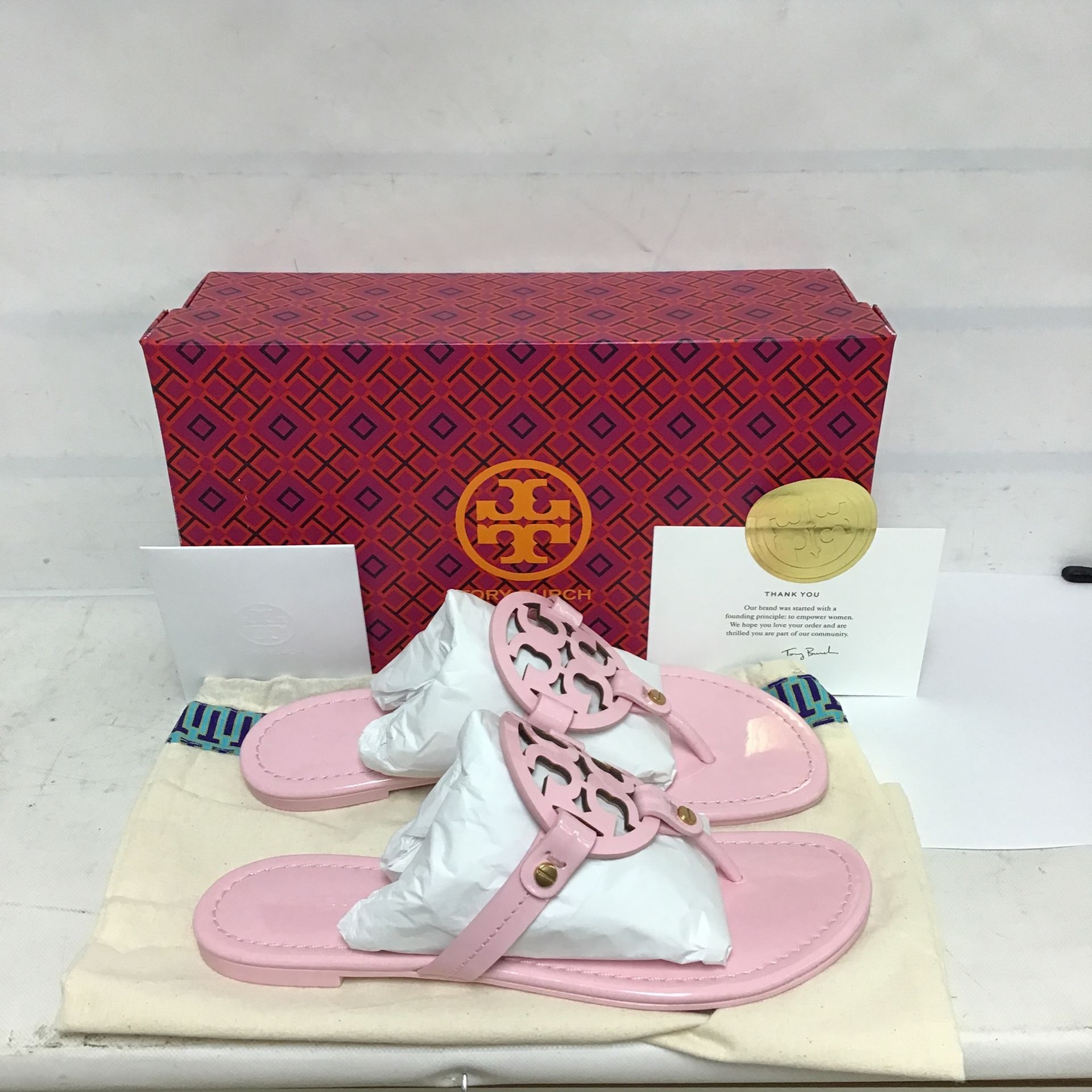 Leather sandals Tory Burch Pink size 7 US in Leather - 25499137