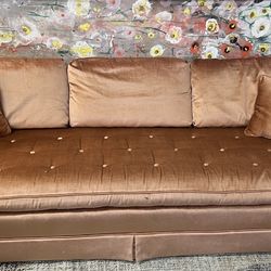 Vintage Pink Velvet Sofa
