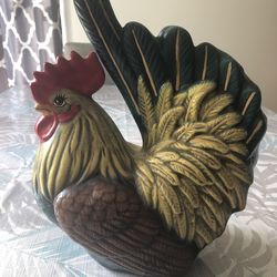 Vtg Ceramic Rooster - 11” Tall, 8.5” Length
