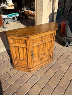 Wood Cabinet with Paneled Doors