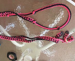 Brand new black and pink knotted reins